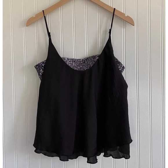 Free People Womens Turn It On Sequin Cami Size M Boho Fairy Goth Whimsigoth - Picture 1 of 12